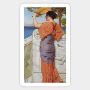 On the Balcony by John William Godward Sticker